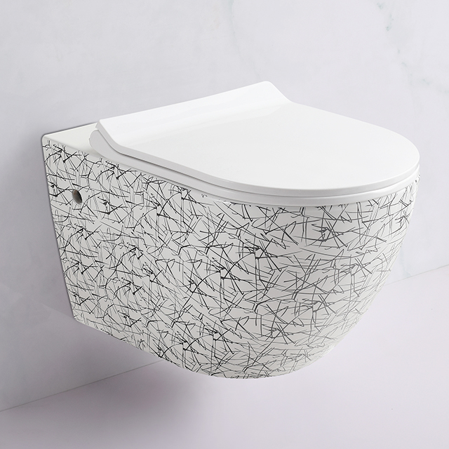 Prefab P Trap Marble Color Ceramic Wall Hang Wc Tankless Toilet Bowl Inodoro Suspendido Wall Toilet