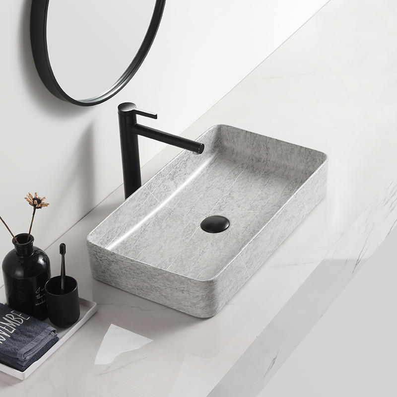 Hot product basin ceramic  cabinet vessel sink bathroom luxury grey hand wash basin vasque sundowner