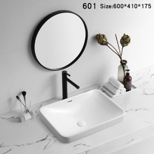 2022 High quality Toilet Accessories Bathroom Accessories Set - Modern Design White Ceramic Bathroom Wash Basin Semi-Counter Sinks – Anyi