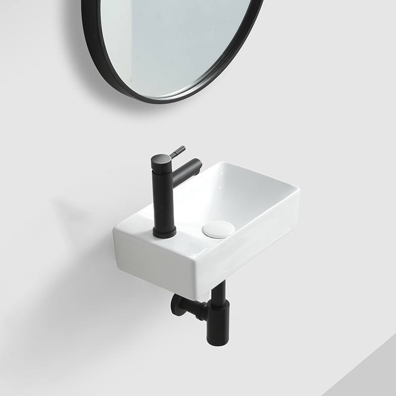 Manufactur standard Handheld Shower - Bathroom White Ceramic Art Wall Hung Hand Wash Basin – Anyi