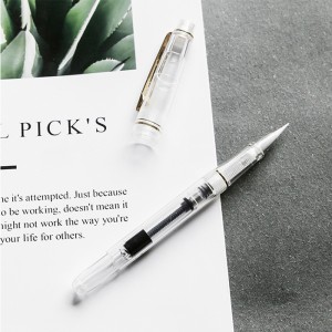Beautiful Type Portable New Soft Head Soft Hair Small Script Transparent Brush Pen Which Can be Refill/Storage/Absorp Color Ink with Small Piston Science for Art Copy Beginner Use