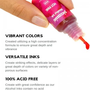 24 Bottles Vibrant Color Alcohol-Based Ink Alcohol Paint Pigment Resin Ink for Resin Crafts Tumblers Acrylic Fluid Art Painting