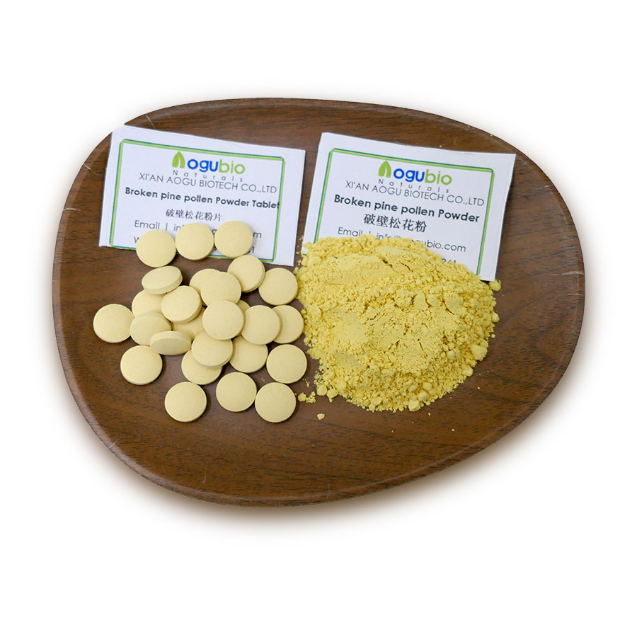 Aogubio suministra tabletas/polvo de polen de pino roto