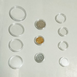 Caja de monedas de acrílico disponible en el mercado, caja de monedas de plástico
