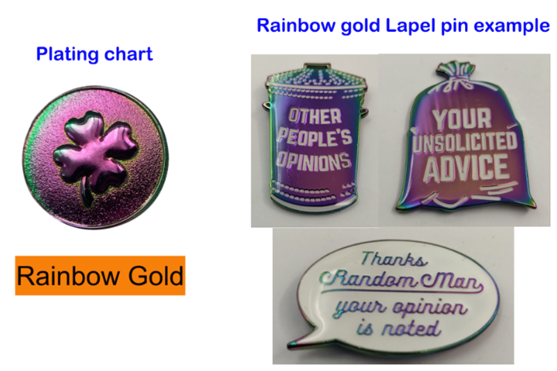 Pin de solapa chapado en oro arcoíris personalizado: ¡directo de fábrica!