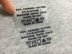 Fast custom T-shirt neck lags swimwear care labels tagless