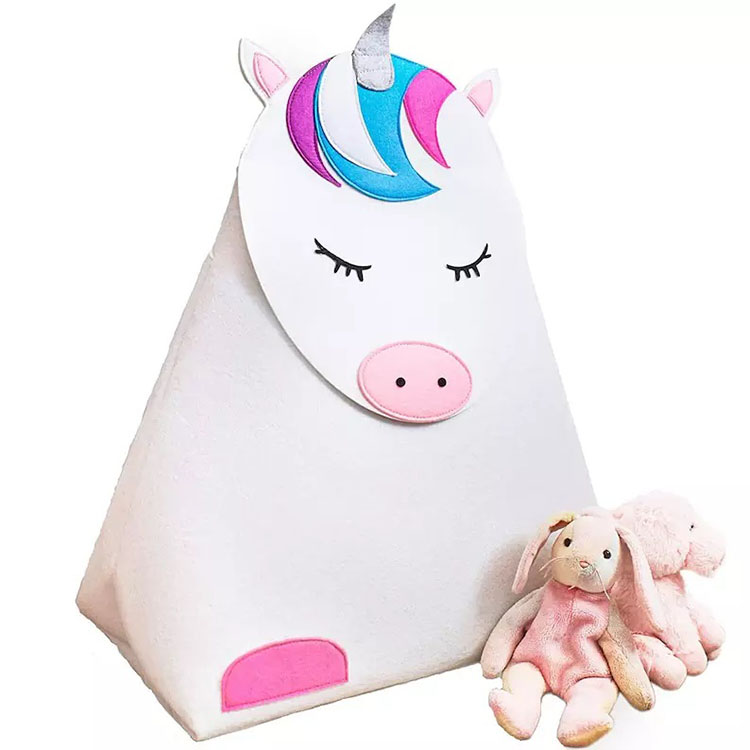 Scatola portaoggetti in tessuto per cesto della biancheria in feltro di animali per cesto decorativo per coniglietti per giocattoli per bambini