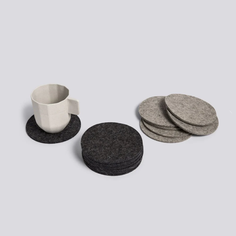 Light Dark Grey Heat Resistant round Felt Place mats cup Non-woven fabric coasters
