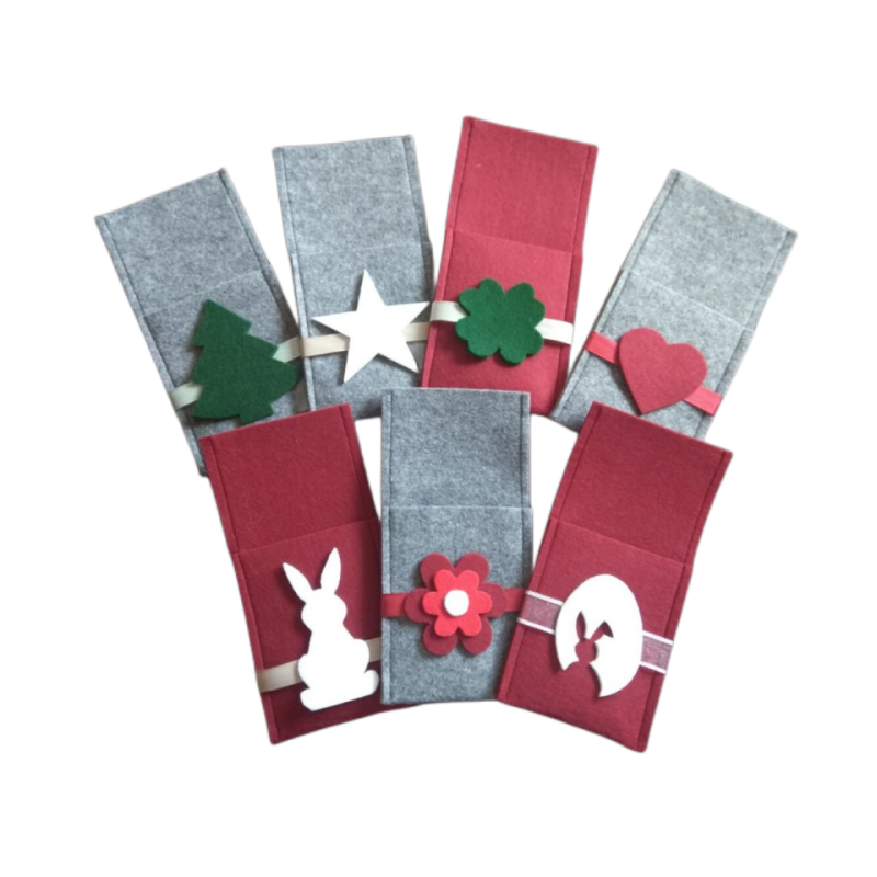 Felt Bestek bag Christmas Easter Bunny Felt Bestek Holder Bag Decorations foar Home Tableware