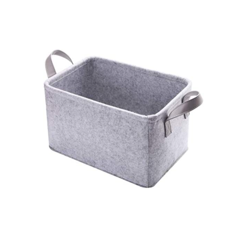 Collapsible Storage Bins Foldable Felt Fabric Storage Basket Organizer Boxes Containers with Handles