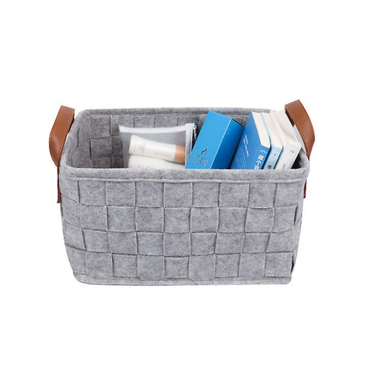 Grey Folding Felt Storage Basket Children’s Toy Woven Storage Basket