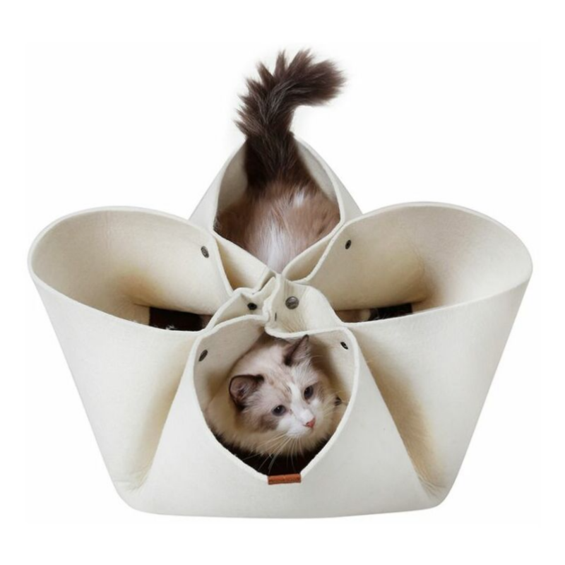 Multifunctional pet interactive play toy DIY cat Mat gibati nga panapton nga gihiusa nga cat bed tunnel