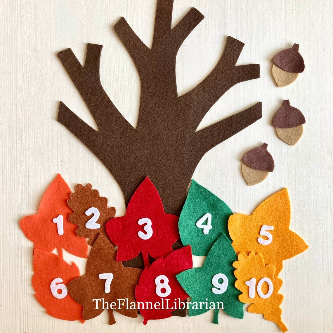 10 Autumn Leaves Felt Tree Flannel Board Teaching Preschool Circle Time