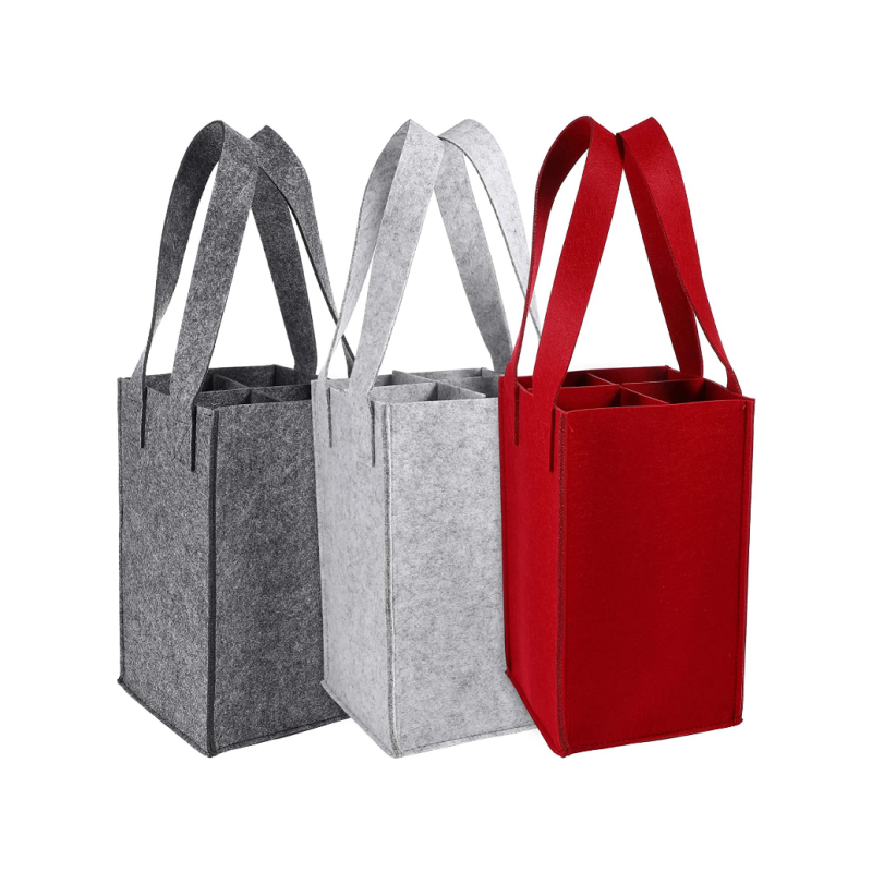 3pcs Wine Bottle Carrier 4 Compartments Wine Tote Bag Gibati nga Wine Gifts Bag