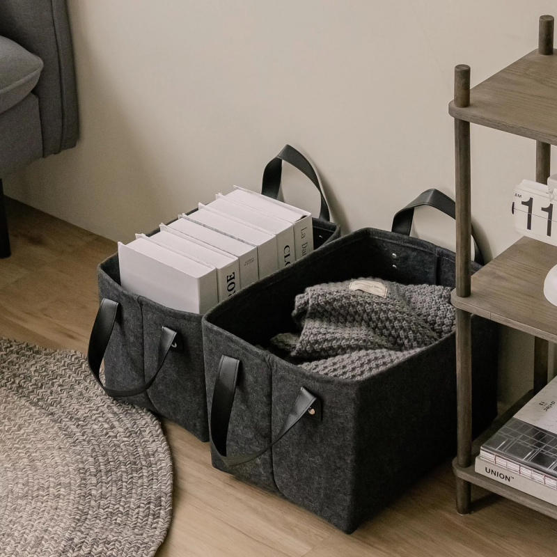 foldable felt storage box bin oem non woven fabric storage holders boxes laundry basket organizer
