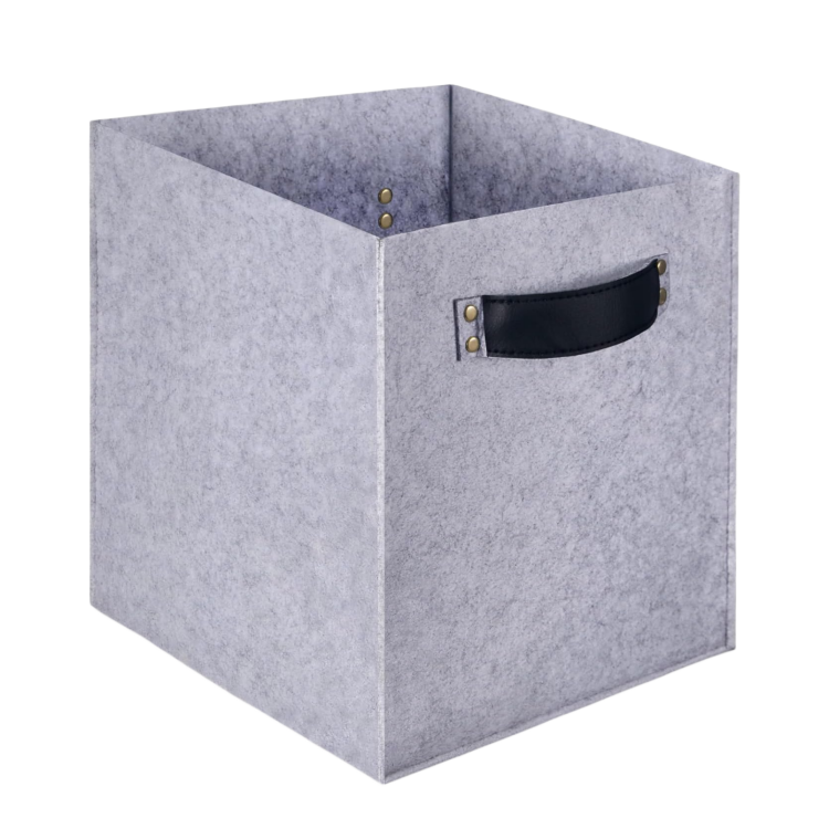 11 Inch Foldable Felt Fabric Storage Cubes Bins Organizer Shelf Baskets with Double Carry Handles for Clothes Toys Organizing