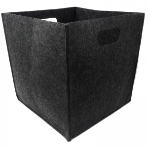 Foldable Square Felt Storage Basket Bin with 2 ...