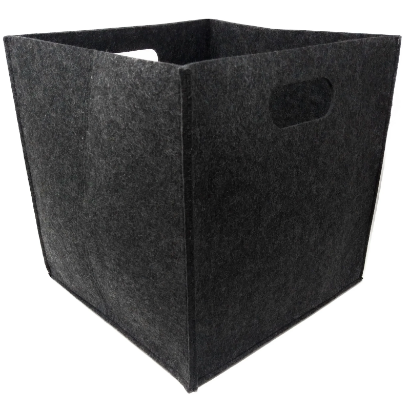 Foldable Square Felt Storage Basket Bin with 2 handles 30 x 30 x 30 cm