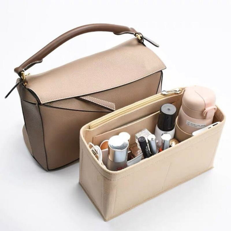 Bag-ong Purse Organizer Insert Fit Puzzle Bag, Handbag Shaper Premium Felt