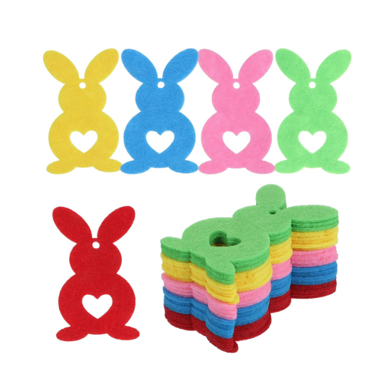1 joc de 20 peces de decoració de conill de feltre de Pasqua Set de Pasqua per a penjar ous de Pasqua d'arbres