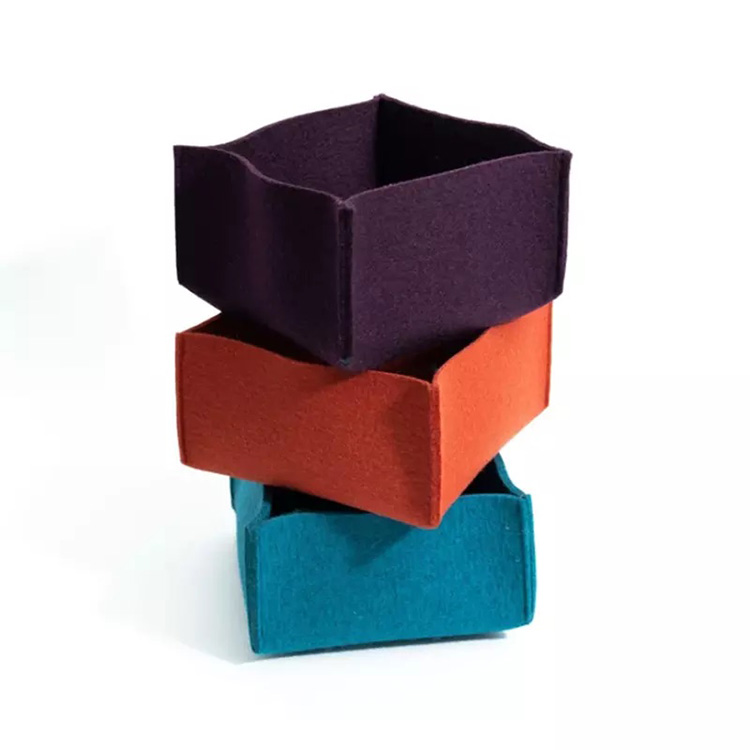 Mini scatola portaoggetti per organizer da scrivania in feltro decorativo quadrato nordico