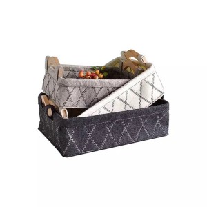 100% Original Felt Basket For Toys - Felt basket Polyester table top sundry storage basket on storage frame – Renshang