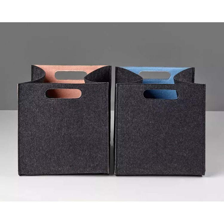 Factory wholesale Felt Drawer Organizers Trays - Colorful Home Waterproof Washing felt Fabric Foldable Storage Hamper Basket Bin – Renshang