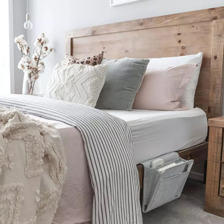 Eco-friendly felt polyester Bed pocket bed organizer bedside caddy