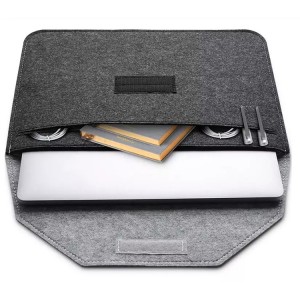 China wholesale Felt Shopping Bag - Customized all Inch Felt Laptop Bag Dark Grey Laptop Sleeve Case Cover – Renshang