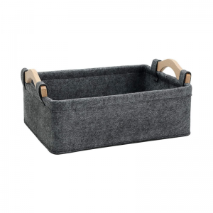 Small Storage Basket Soft Felt Collapsible Cube...