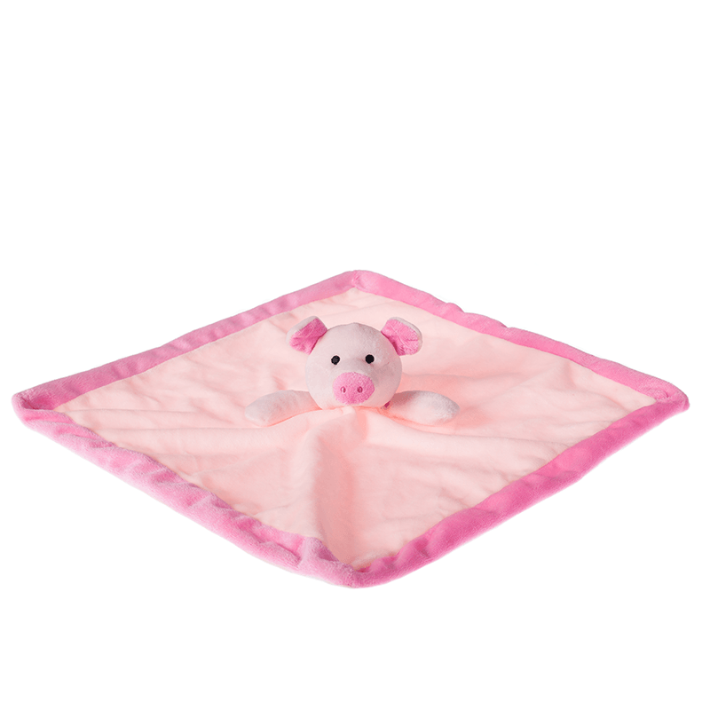 Doudou et Compagnie White Lamb Sheep Pink Plush Lovey Baby Security Blanket  Toy