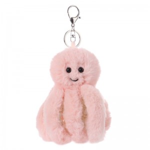Apricot Lamb Key- Pink Octopus Stuffed Animal Plush Keychain