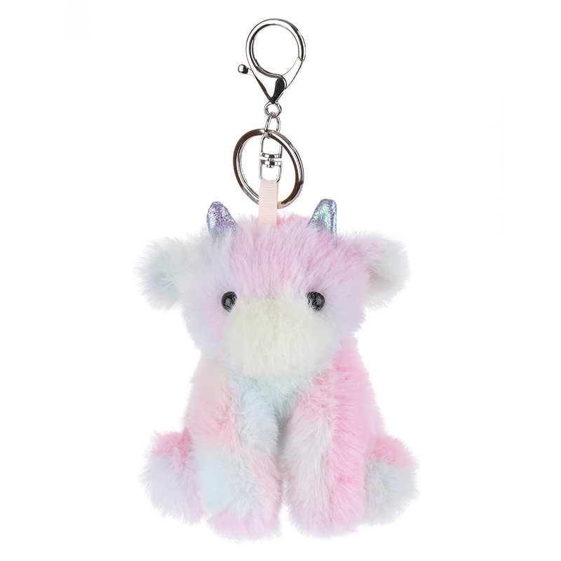 Apricot Lamb Colorful Dragon Keychain Stuffed Animal Soft Plush Toys