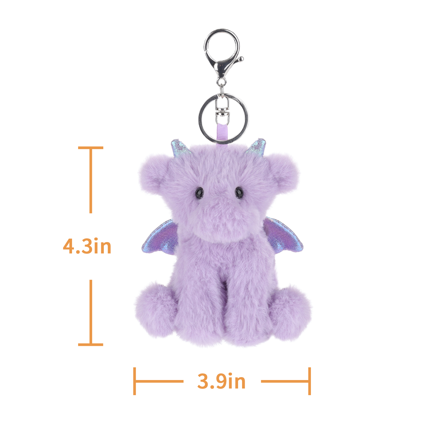 China Apricot Lamb keychain-purple dragon Stuffed Animal Soft Plush Toys  Manufacturer and Supplier