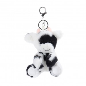 Apricot Lamb Key- Cow Stuffed Animal Soft Plush Keychain
