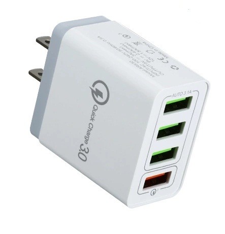 4-Port USB Wall Charger Quick Charge 3.0 18W &3.1A USB A Power Adapter Multi USB fast charger