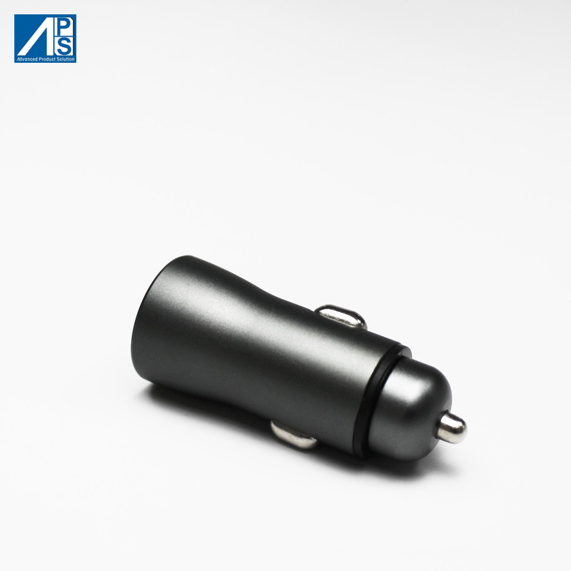 Metal Alloy Dual USB Car Phone Charger 5V 2.4A 17.5w High Speed USB Car Charger