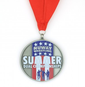 High Quality Souvenir Zinc Alloy  Custom Logo Metal Summer Dual Championships Wrestling Judo Taekwondo Karate Marathon Running Sport Medal