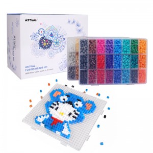 New Arrival 48 Colors 9600pcs 5mm Midi Artkal Beads Handmade Diy Kids Toy Set Fuse Beads Craft Kit With Accessories