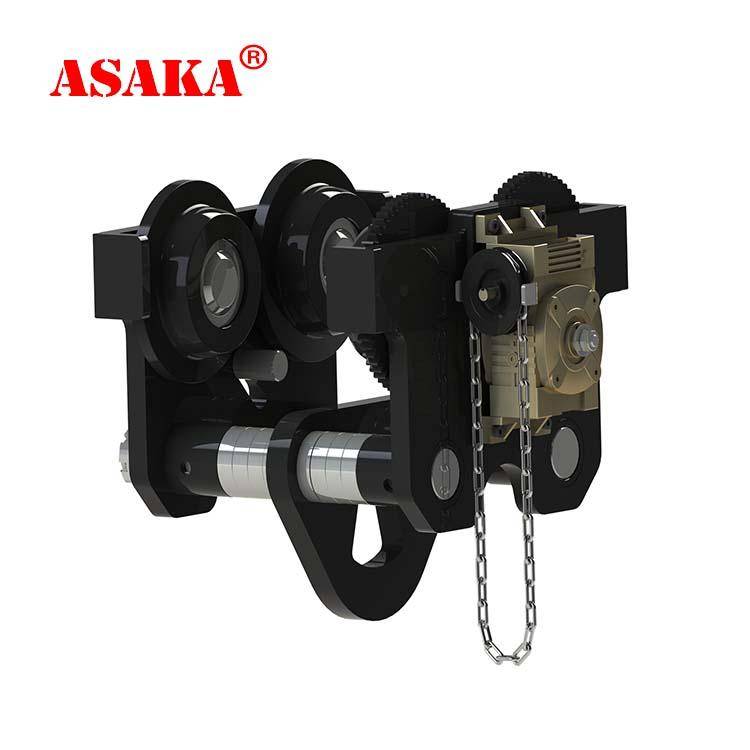 OEM China Electric Wire Rope Hoist 1 Ton Mini - manual trolley wheel geared hand push trolley – ASAKA