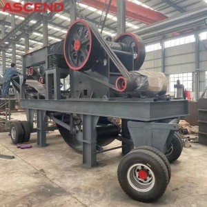 Quarry aggregates mobile stone rock diesel engine jaw crusher and screen machine