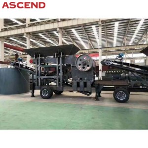 Quarry aggregates mobile stone rock diesel engine jaw crusher and screen machine