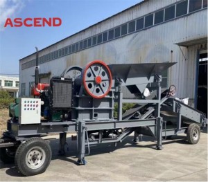 ASCEND portable Mobile diesel engine jaw crusher for granite marble hard stones