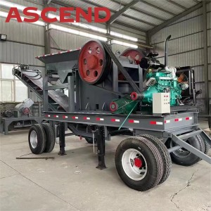 ASCEND portable Mobile diesel engine jaw crusher for granite marble hard stones