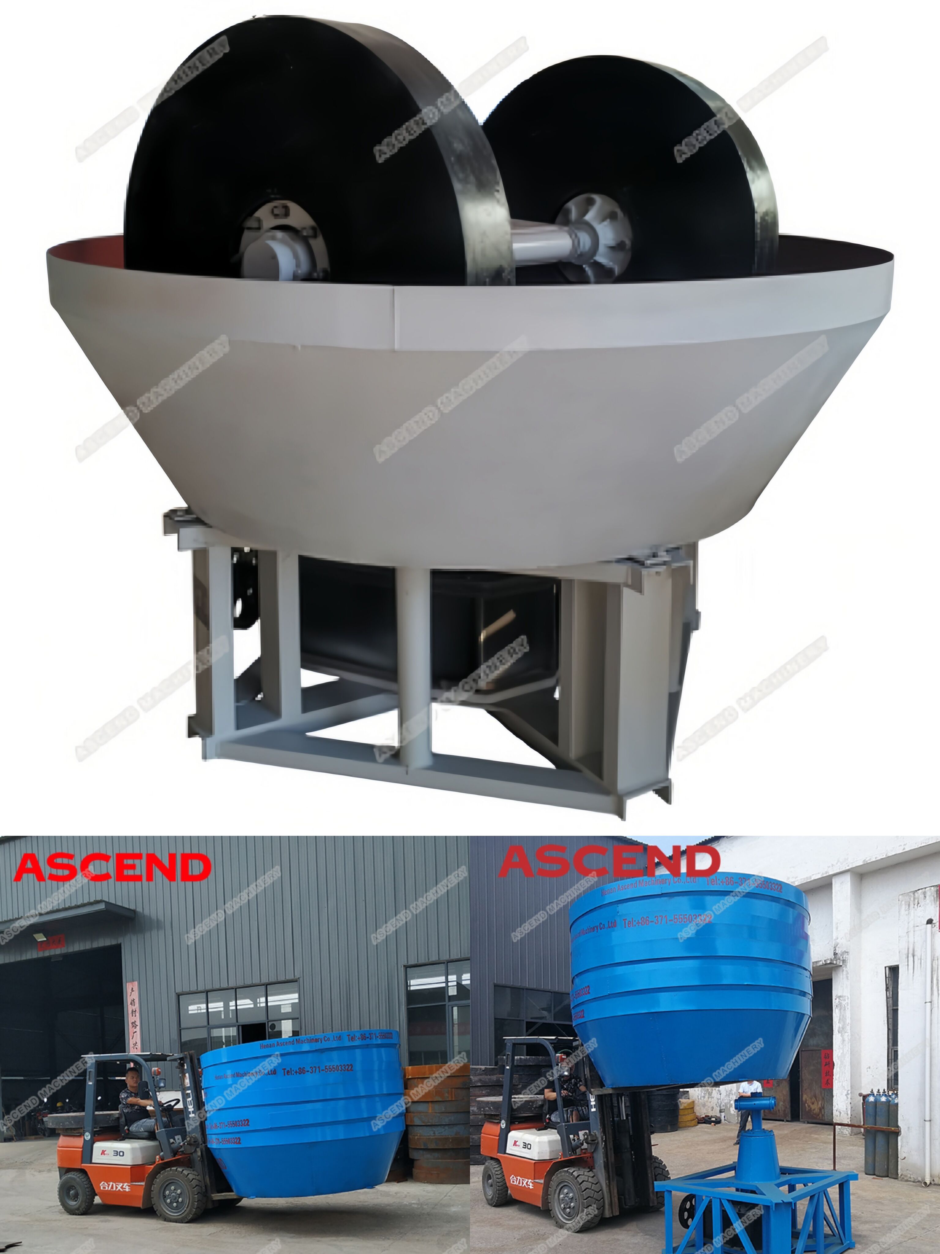 Ascend Group 1200 Wet Pan Mill Equipment Dikirim menyang Zambia