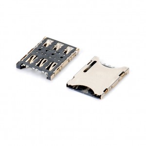 SI119A-08201   SIM Card 6PIN PUSH PULL 1.27MM Pitch H-1.2 Connector for mobile phones
