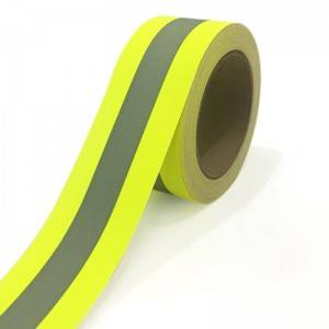 Factory Cheap Hot Reflective Stickers For Clothing - Reflective Flame Fabric Tape| 100% FR Treated Cotton | Fluorescent Lime Yellow Color + Silver Color + Fluorescent Lime Yellow Color | Flame Res...