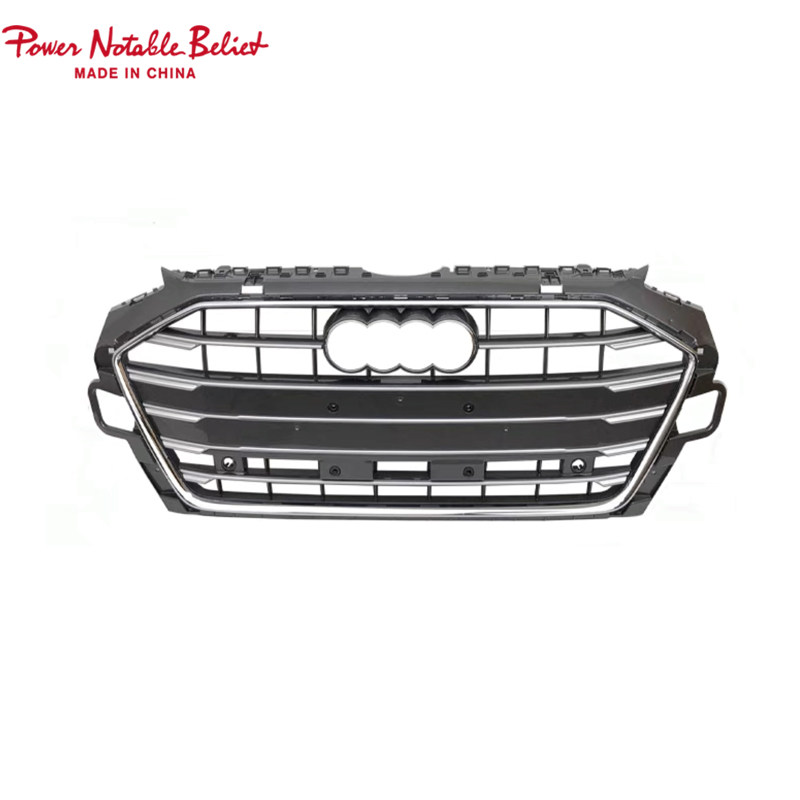 RS4 B9.5 Front grill fit for Audi A4 S4 honeycomb bumper grille with bracket (1)