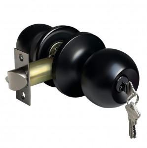 Matte Black Round Ball Lock Interior/Exterior Door Knob for Bedroom Or Bathroom/Entry Door Handle