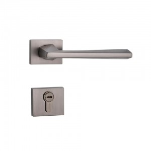 Geometric Design Zinc Alloy Modern Style Silent Lever Door Lock Handle